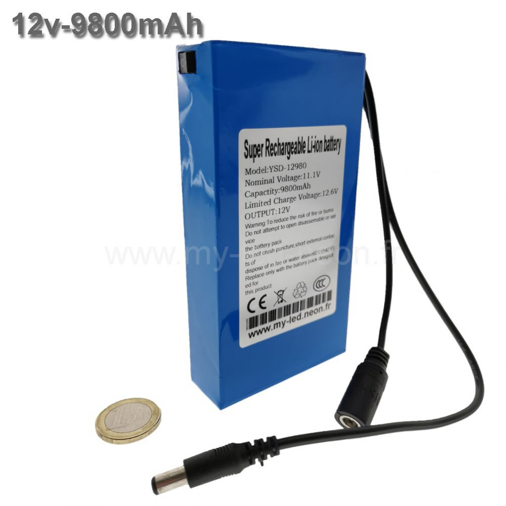 Paquet de Batterie au Lithium 12V 2800mAh Avec Fonction Rechargeable  (Modèle 0010202)