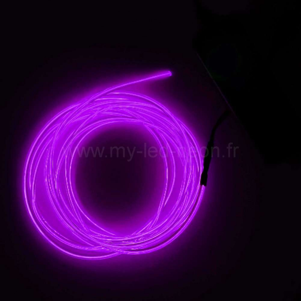 Domybest Fil Néon LED 5m Tube Flexible au Néon EL 3V à Pile Bande LED Neon  Flexible Neon Corde Tube Lumineux pour Fête Halloween Noël Voiture Bar