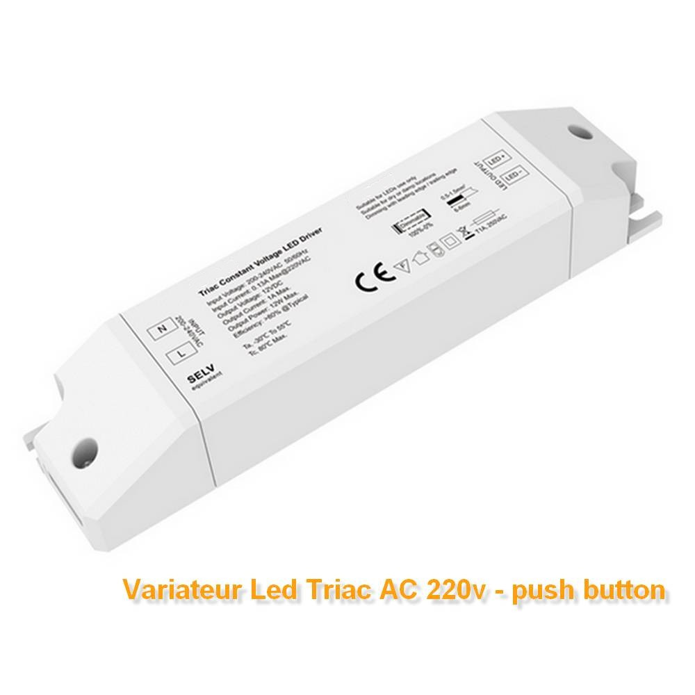Gradateur de bord arrière LED 3-100W (variateur rotatif), utilisé pour LED  dimmable, lampe à incandescence